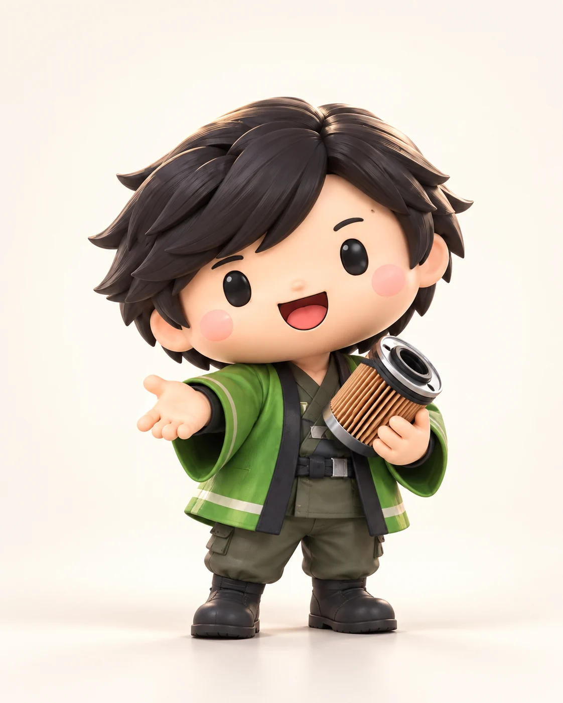 KOGORO：緑の羽織と、黒い髪が目印。